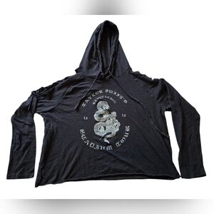 Taylor swift reputation stadium tour distressed hoodie Women XL Black